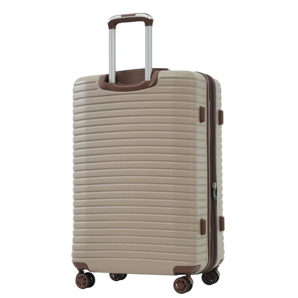 English Elm 4 Piece Abs Hard Shell Luggage Set with Spinner Wheels Tsa Lock and Packing Cubes Khaki PP313145AAM
