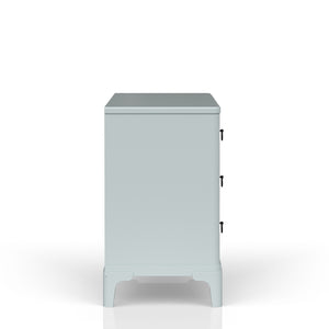 English Elm Ocean Light Blue 3-Drawer Hall Chest with Cane Fronts, Cedar-Lined Bottom & Custom Hardware Finish B2699P218294