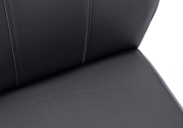 English Elm Dining Chair Set Of 2 - Modern Upholstered Side Chairs In Black Faux Leather With Metal Base B2710P218825