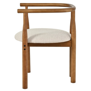 English Elm Modern Rubberwood Dining Chairs with Cushioned Seats Mid Century Style Set of 2 N762P388943W