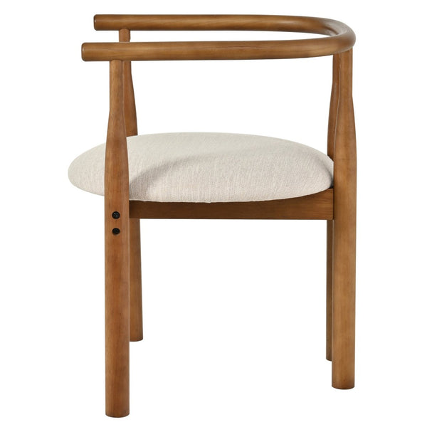 English Elm Modern Rubberwood Dining Chairs with Cushioned Seats Mid Century Style Set of 2 N762P388943W