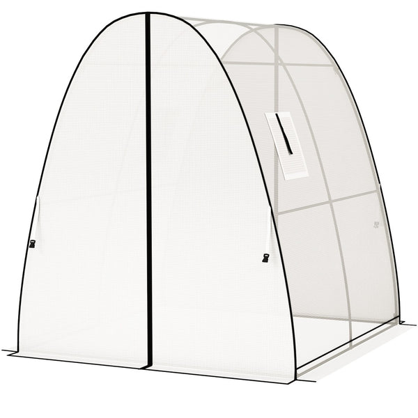 English Elm 6' Gothic Arch Walk-in Greenhouse Steel Frame Pe Cover with Sandbag Anchors T3971P402270