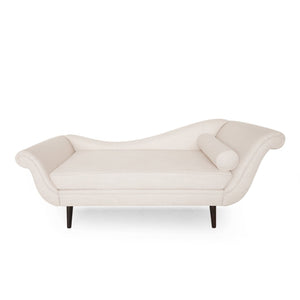 English Elm Chaise Lounge Velvet Upholstered with Birch Legs Elegant Salon Style Living Room Accent 69103.00FBGE