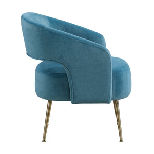 English Elm Modern Velvet Accent Chair Plush Foam Seat Gold Leg Base for Living Room Teal B011P458634