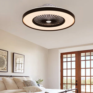 English Elm 23-inch Black White Ceiling Fan Light with RGB LED, Dimmable, App & Remote Control, Silent DC Motor W2312P368713