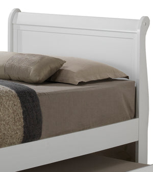 English Elm Elegant White Twin Storage Bed with Under-Bed Drawers, 44"H x 41"W x 87"D, Durable Particleboard Finish B078S00387