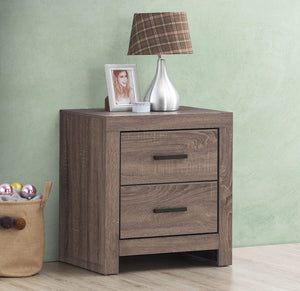 English Elm 2 Chic Two-Drawer Nightstand with Sparkling Acrylic Panels and Faceted Crystal Hardware for Glam Bedrooms Brown Oak B016P255592