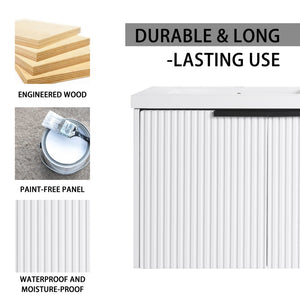 English Elm 48" Modern Wall-Mounted Bathroom Vanity With Resin Double Sink & Soft-Close Doors For Stylish Storage P2 W999S00352-GIGA