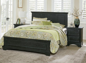 OSP Home Furnishings Farmhouse King Bedroom Set Rustic Black