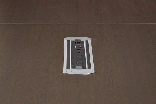 OSP Home Furnishings Expandable Tables Power Data Unit with Dual Ac Outlets Rj45 Cat6 and Hdmi Ports EXP-POW1