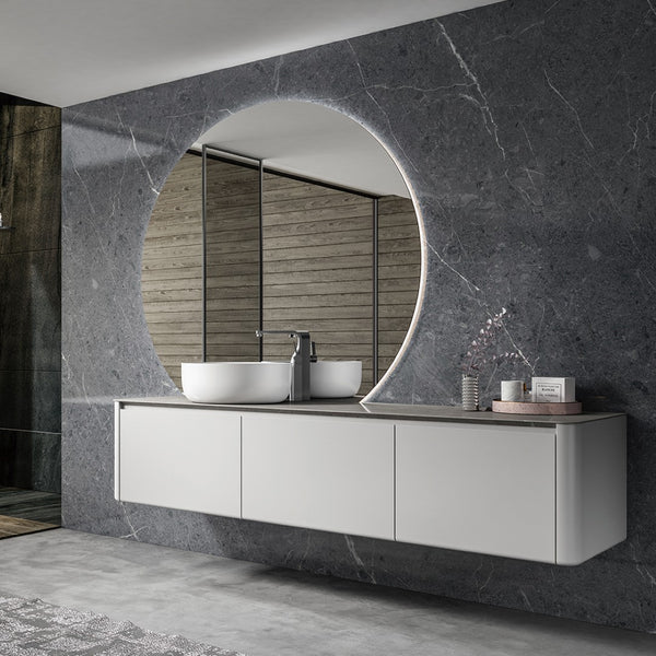 English Elm 72'' Double Sink Bathroom Vanity Stone Resin Top Soft Close Cabinet Spa Style W1920S00147