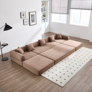 English Elm United We Win Convertible Sofa Bed With Memory Foam, Cloud Corduroy Upholstery For Cozy Spaces W1568S00253-GIGA