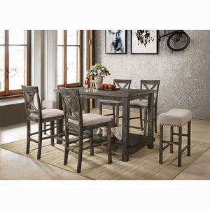English Elm Contemporary Sleek Rectangular Dining Table 71"W x 36"D x 30"H — Modern Sturdy Wood Centerpiece Gray,Tan 33.5 L x 63.5 W x 7 H B2741P336521