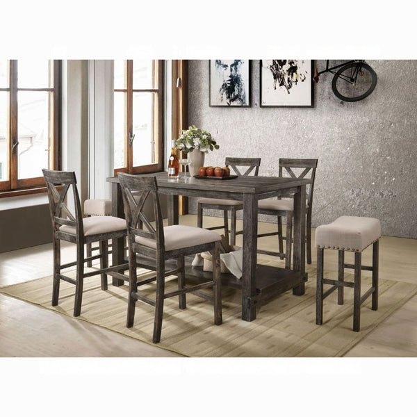 English Elm Contemporary Sleek Rectangular Dining Table 71"W x 36"D x 30"H — Modern Sturdy Wood Centerpiece Gray,Tan 33.5 L x 63.5 W x 7 H B2741P336521