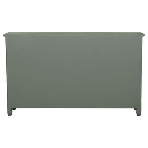 English Elm Naomi Distressed Green Cottage Buffet with Scrollwork Doors and Bronze Hardware B062P447800