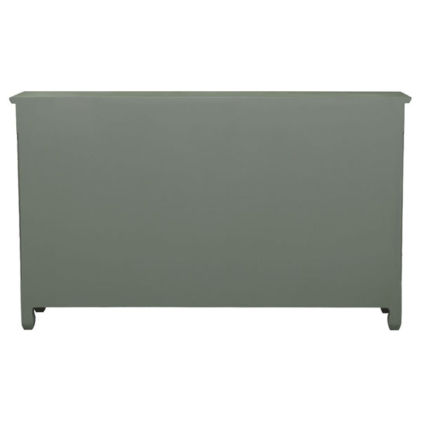 English Elm Naomi Distressed Green Cottage Buffet with Scrollwork Doors and Bronze Hardware B062P447800