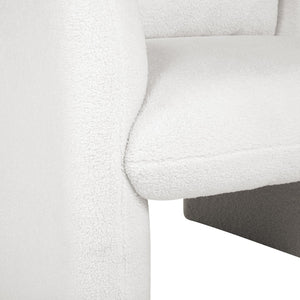 English Elm Stylish Teddy Fleece Single Sofa Chair with Arms and Pillow, Cozy Accent Armchair for Living Room Beige 30 L x 24.75 W x 24 H W1716P196469