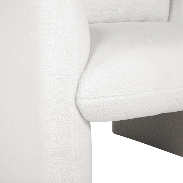 English Elm Stylish Teddy Fleece Single Sofa Chair with Arms and Pillow, Cozy Accent Armchair for Living Room Beige 30 L x 24.75 W x 24 H W1716P196469