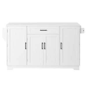 English Elm U_style Contemporary Buffet Cabinet Melamine Mdf Dining Room Storage with Adjustable Shelves White N711P437643K