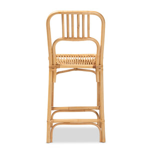 English Elm Modern Rattan Dining Chair Set of Two with Woven Back and Black Iron Base B2750P420426
