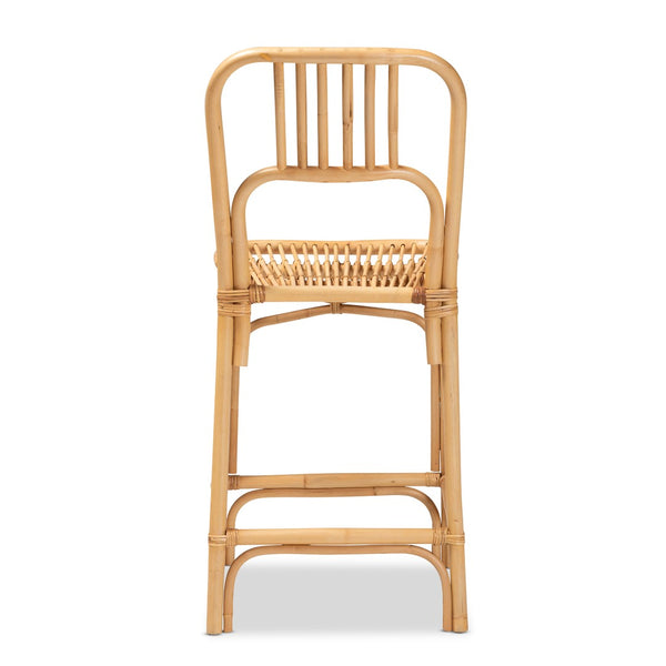 English Elm Modern Rattan Dining Chair Set of Two with Woven Back and Black Iron Base B2750P420426