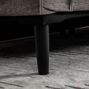 English Elm 88.58" Wide Chenille Upholstered Bench with Curved Armrests and Bolster Pillows for Bedroom Gray W3189S00028