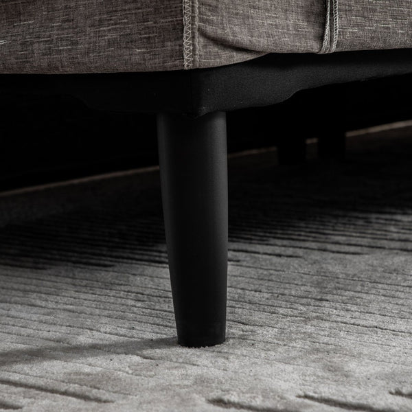 English Elm 88.58" Wide Chenille Upholstered Bench with Curved Armrests and Bolster Pillows for Bedroom Gray W3189S00028