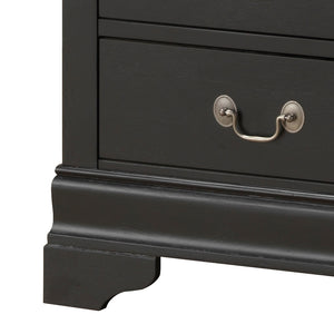 English Elm Elegant Traditional Storage Dresser with Durable Particle Board Construction, 33"H x 60"W x 18"D, Chic Finish, Timeless Appeal Black 53 L x 24 W x 19 H B078108215
