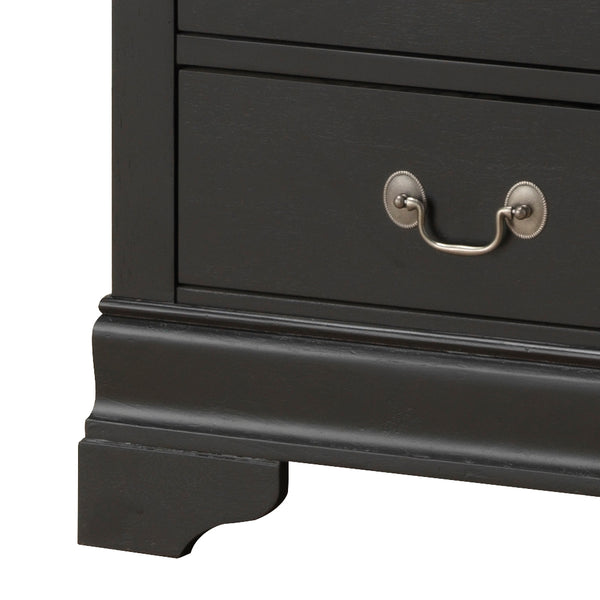 English Elm Elegant Traditional Storage Dresser with Durable Particle Board Construction, 33"H x 60"W x 18"D, Chic Finish, Timeless Appeal Black 53 L x 24 W x 19 H B078108215
