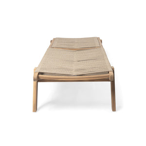 English Elm Christopher Knight Home® - Catania Teak+Beige Outdoor Rope Chaise Lounge Set of 2 – Acacia Wood Frames, 4-Position Adjustable, Weather-Resistant Comfort N775P203284G