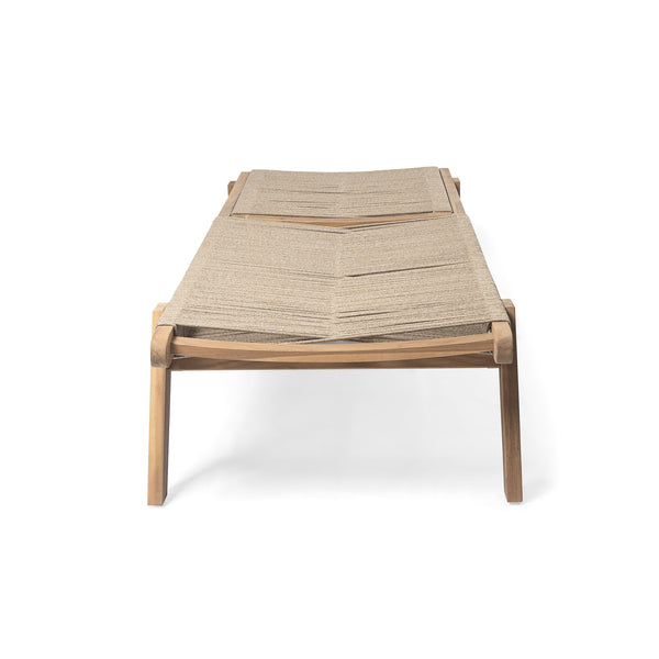 English Elm Christopher Knight Home® - Catania Teak+Beige Outdoor Rope Chaise Lounge Set of 2 – Acacia Wood Frames, 4-Position Adjustable, Weather-Resistant Comfort N775P203284G