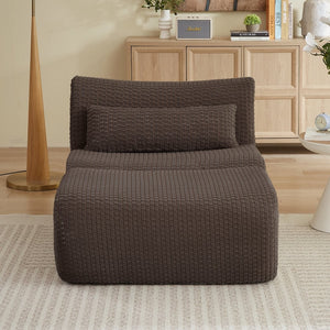 English Elm Loveseat Corduroy Cloud Couch Modular Boneless Design for Relaxed Living Spaces Brown W2339P461287