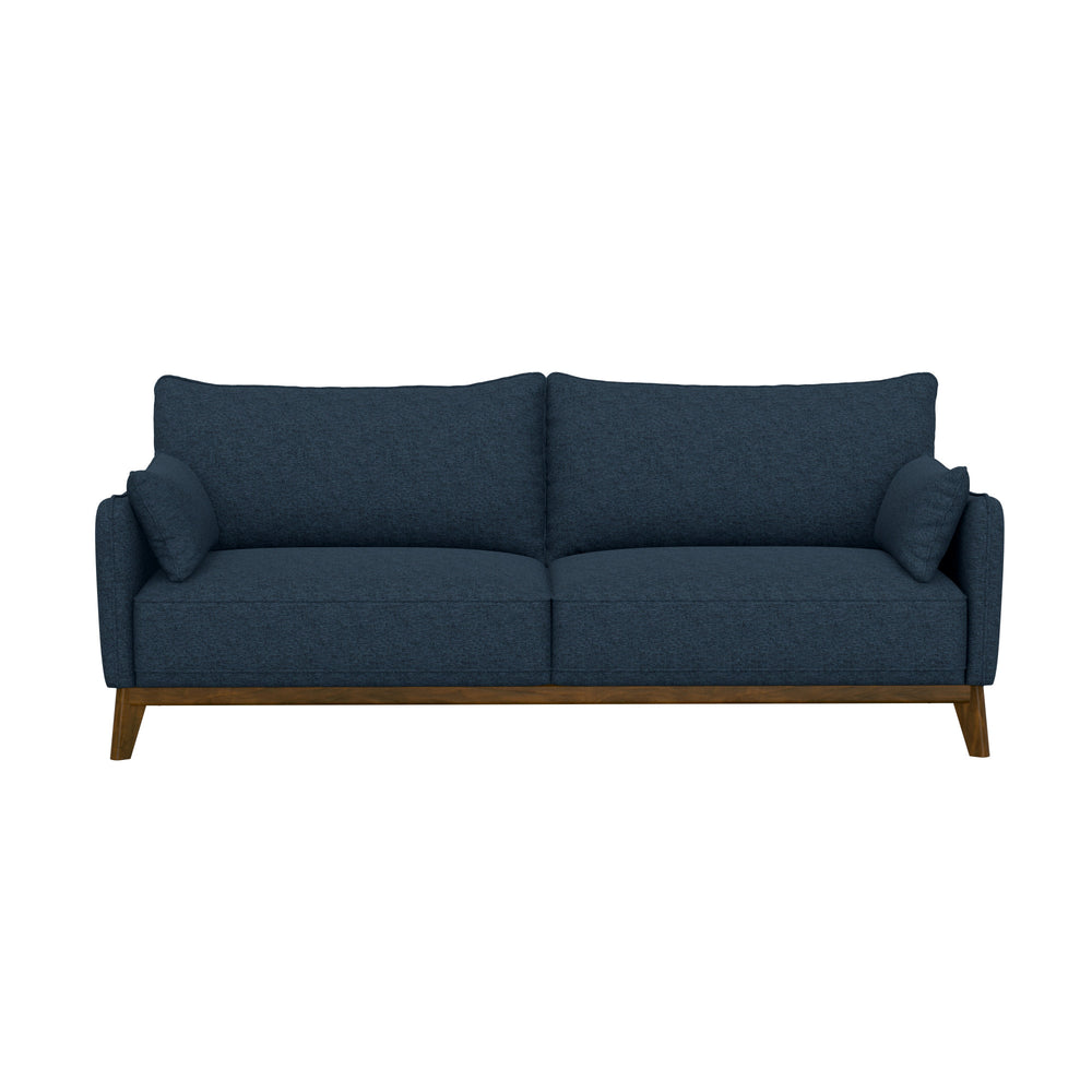 English Elm Wallace & Bay - Blue Mid-Century Modern Sofa in Navy Storm Fabric — 84" Wide, Easy-Care Upholstery, Stylish Durable Seating B361P384456