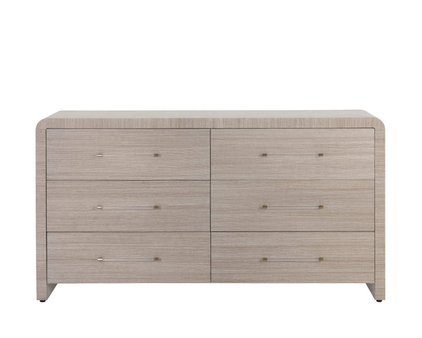 Sunpan Atherton Dresser - Modern Global Design with Soft-Closing Drawers & Unique Raffia Texture Finish