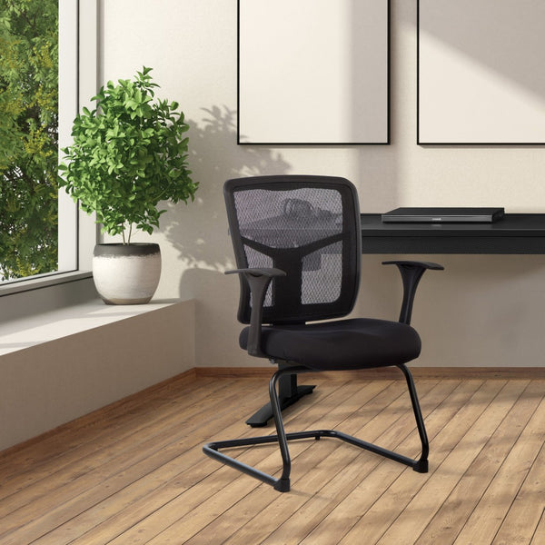 OSP Home Furnishings Progrid Mesh Back Visitor Chair with Lumbar Support and Sled Base for Modern Offices 9093B-30