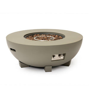 English Elm 36_inch Grey Iron Fire Pit Table with Push-Button Ignition, Adjustable Flame, 10ft Hose & Cover W3131P277176
