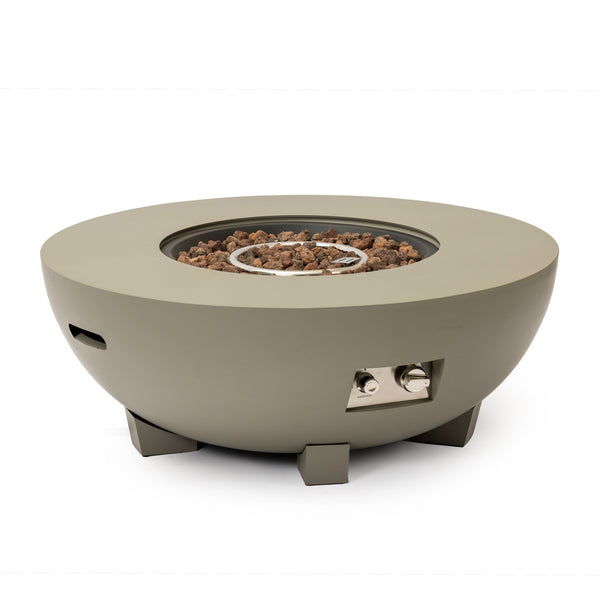 English Elm 36_inch Grey Iron Fire Pit Table with Push-Button Ignition, Adjustable Flame, 10ft Hose & Cover W3131P277176