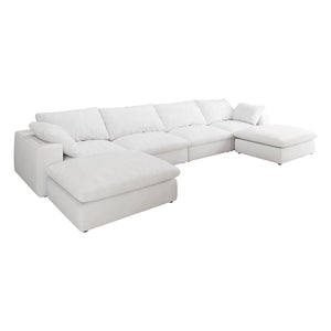 English Elm Cloud Modular U-Shaped Sectional Sofa With 2 Storage Ottomans – Luxurious Comfort For Living Spaces W2824S00013