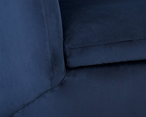 Sunpan Treviso Modern Swivel Lounge Chair with Angular Base - Stylish, Durable, and Easy to Clean Design Metropolis Blue