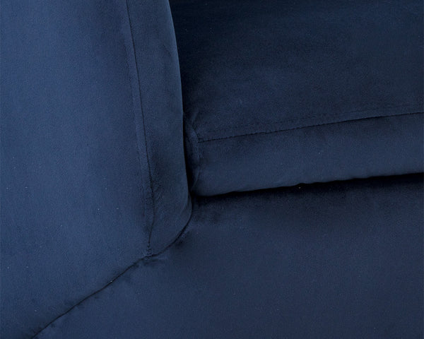 Sunpan Treviso Modern Swivel Lounge Chair with Angular Base - Stylish, Durable, and Easy to Clean Design Metropolis Blue