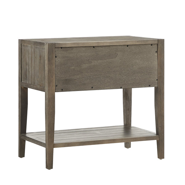 English Elm Sunveil 1-Drawer Nightstand with Pull-Out Tray and Open Shelf, Wood Construction, No Assembly Required Gray B050P362616