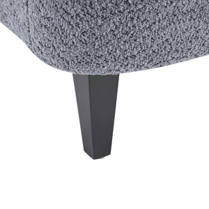 English Elm Christopher Knight Home® - Gerald Boucle Upholstered Club Chair with Tapered Birch Legs, Tonal Piping and Cozy Texture Black,Dusty Blue 33 L x 32.75 W x 30 H N776P243523B