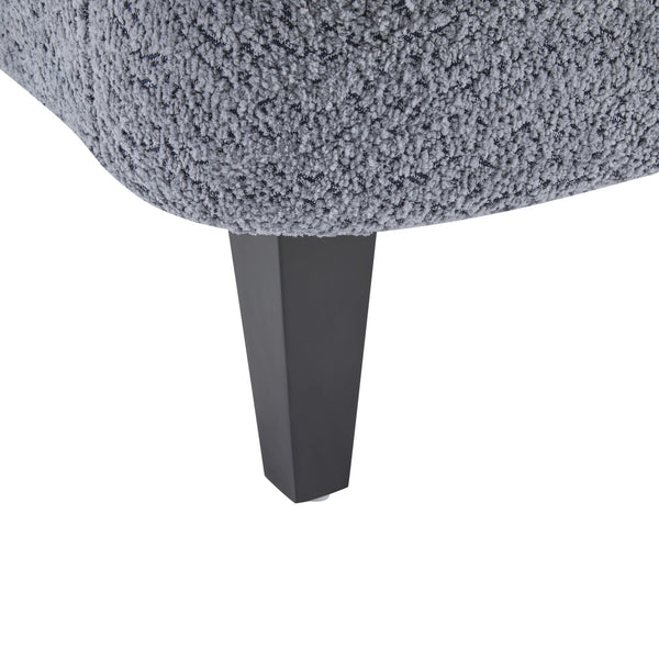 English Elm Christopher Knight Home® - Gerald Boucle Upholstered Club Chair with Tapered Birch Legs, Tonal Piping and Cozy Texture Black,Dusty Blue 33 L x 32.75 W x 30 H N776P243523B