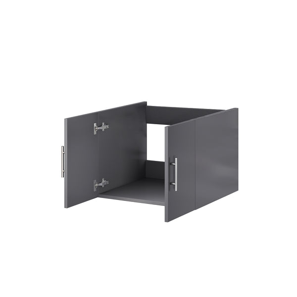 English Elm Dark Grey Bath Vanity - Compact 24" W X 22" D, Solid Wood Frame With Soft-Close Hardware & Storage B2731P258552