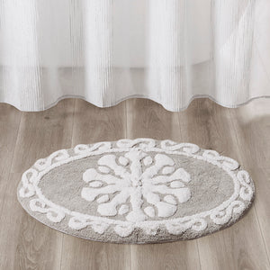 JLA Home Madison Park - Medallion Tufted Cotton Bath Rug with Plush Medallion Texture, Machine Washable, Boho Chic MP72-4430