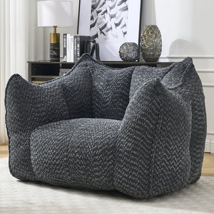 English Elm Sofa plush beanbag chair with superfiber cover and resilient foam filling for ultimate home comfort and relaxation Black W1996P252270