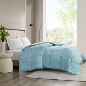 JLA Home Madison Park - 300 Breathable Cotton Sateen Comforter — Hypoallergenic Down Alternative, OEKO-TEX, Machine Washable, Antimicrobial Freshness Teal MP10-8366