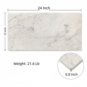 English Elm 12*24 White Marble Wall Tiles - Authentic Snow Mountain Stone With Fs Texture & 3D Fluted Design W1696P262332
