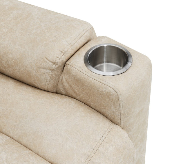English Elm Light Power Lift Recliner with Heating & Massage in Light Grey — Leather Aire, Power Recline, Lift Assist Comfort B062P215446
