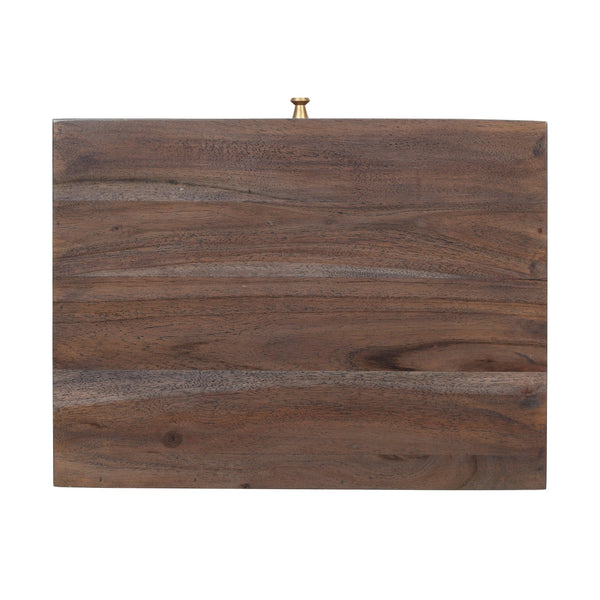 English Elm Christopher Knight Home® - END C-Shape End Table with Drawer in Dark Brown Acacia Wood & Gold Metal Legs — Rustic Glam Accent (97) 68743.00